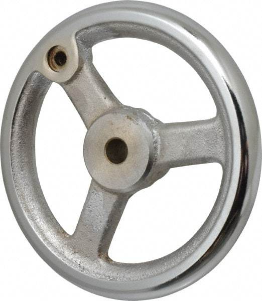 Gibraltar - 6", 3 Spoke Straight Handwheel - 1-1/2" Hub, Cast Iron, Chrome Plated Finish - USA Tool & Supply