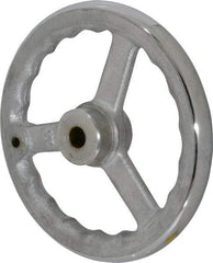 Gibraltar - 8", 3 Spoke Straight Handwheel - 1.8" Hub, Cast Iron, Chrome Plated Finish - USA Tool & Supply