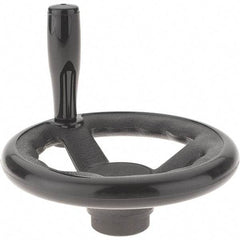 Value Collection - 5", 3 Spoke Offset Handwheel with Revolving Handle - Plastic, Plain Finish - USA Tool & Supply