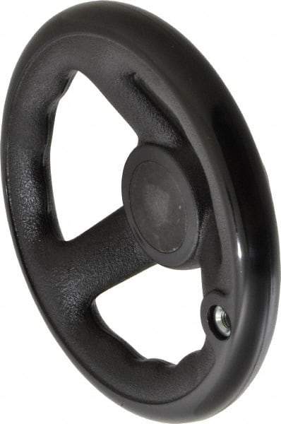 Value Collection - 5-1/2", 3 Spoke Offset Handwheel with Revolving Handle - Plastic, Plain Finish - USA Tool & Supply