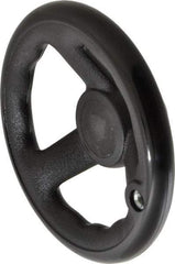 Value Collection - 5-1/2", 3 Spoke Offset Handwheel with Revolving Handle - Plastic, Plain Finish - USA Tool & Supply