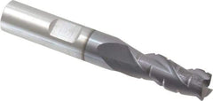 ProMax - 11/32" Diam, 7/8" LOC, 3 Flute Solid Carbide Roughing & Finishing Corner Radius End Mill - AlTiN Finish, 2-1/2" OAL, 3/8" Shank Diam, Straight Shank, 35° Helix, Centercutting, Regular Length - USA Tool & Supply
