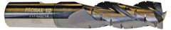 ProMax - 5/8" Diam, 1-1/4" LOC, 3 Flute Solid Carbide Roughing & Finishing Corner Radius End Mill - AlTiN Finish, 3-1/2" OAL, 5/8" Shank Diam, Weldon Shank, 35° Helix, Centercutting, Regular Length - USA Tool & Supply