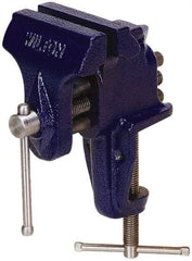 Wilton - 3" Jaw Width x 2-1/2" Jaw Opening Capacity, 2-5/8" Throat Depth, Bench & Pipe Combination Vise - 3/8" Max Pipe Capacity, Stationary Base, Clamp-On Attachment, Cast Iron - USA Tool & Supply