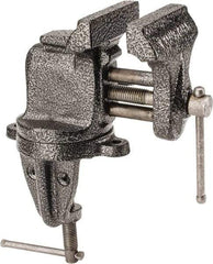 Columbian - 3" Jaw Width x 2-1/2" Jaw Opening Capacity, 2-5/8" Throat Depth, Bench & Pipe Combination Vise - 3/8" Max Pipe Capacity, Swivel Base, Clamp-On Attachment, Cast Iron - USA Tool & Supply