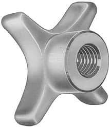 Made in USA - 3" Head Diam, 4 Point Lobed Knob - 5/8" Hole, Steel - USA Tool & Supply