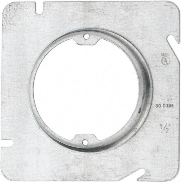 Cooper Crouse-Hinds - Electrical Outlet Box Steel Square Cover - USA Tool & Supply