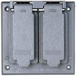 Cooper Crouse-Hinds - Electrical Outlet Box Aluminum Weatherproof Cover - Includes Gasket - USA Tool & Supply