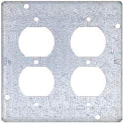 Cooper Crouse-Hinds - Electrical Outlet Box Steel Square Surface Cover - USA Tool & Supply