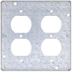 Cooper Crouse-Hinds - Electrical Outlet Box Steel Square Surface Cover - USA Tool & Supply