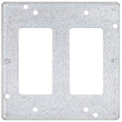 Cooper Crouse-Hinds - Electrical Outlet Box Steel Square Surface Cover - USA Tool & Supply