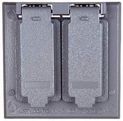 Cooper Crouse-Hinds - Electrical Outlet Box Aluminum Weatherproof Cover - Includes Gasket - USA Tool & Supply