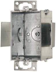 Cooper Crouse-Hinds - 1 Gang, (4) 1/2" Knockouts, Steel Rectangle Switch Box - 3" Overall Height x 2" Overall Width x 2-1/2" Overall Depth - USA Tool & Supply