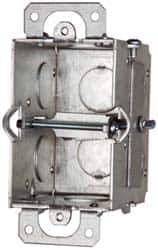Cooper Crouse-Hinds - 1 Gang, (3) 1/2" Knockouts, Steel Rectangle Switch Box - 3" Overall Height x 2" Overall Width x 2-1/2" Overall Depth - USA Tool & Supply