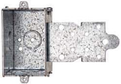 Cooper Crouse-Hinds - 1 Gang, (7) 1/2" Knockouts, Steel Rectangle Switch Box - 3" Overall Height x 2" Overall Width x 2-1/2" Overall Depth - USA Tool & Supply