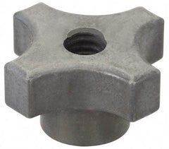 Made in USA - 1-1/8" Diam, 1/4-20 Thread, 5/8" High, Cast Steel, Cadmium Plated, Quick Acting Hand Knob - 9/16" Hub Diam, 17/64" Quick Release Distance, 5/16" Hub Height, 5/16" Head Height - USA Tool & Supply