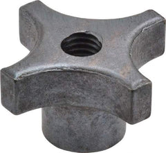 Made in USA - 1-1/2" Diam, 5/16-18 Thread, 7/8" High, Cast Steel, Cadmium Plated, Quick Acting Hand Knob - 11/16" Hub Diam, 21/64" Quick Release Distance, 1/2" Hub Height, 3/8" Head Height - USA Tool & Supply
