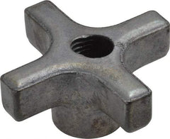 Made in USA - 2" Diam, 3/8-16 Thread, 1" High, Cast Steel, Cadmium Plated, Quick Acting Hand Knob - 13/16" Hub Diam, 25/64" Quick Release Distance, 1/2" Hub Height, 1/2" Head Height - USA Tool & Supply