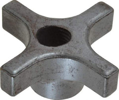 Made in USA - 2-1/2" Diam, 1/2-13 Thread, 1-1/8" High, Cast Steel, Cadmium Plated, Quick Acting Hand Knob - 1" Hub Diam, 33/64" Quick Release Distance, 9/16" Hub Height, 9/16" Head Height - USA Tool & Supply