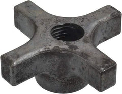 Made in USA - 3" Diam, 5/8-11 Thread, 1-1/4" High, Cast Steel, Cadmium Plated, Quick Acting Hand Knob - 1-1/4" Hub Diam, 41/64" Quick Release Distance, 5/8" Hub Height, 5/8" Head Height - USA Tool & Supply