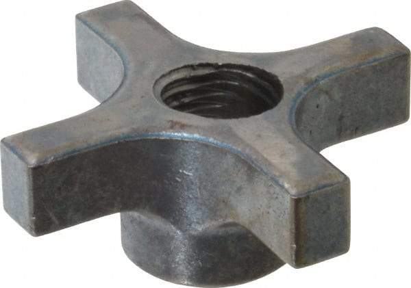 Made in USA - 3" Diam, 3/4-10 Thread, 1-1/4" High, Cast Steel, Cadmium Plated, Quick Acting Hand Knob - 1-1/4" Hub Diam, 49/64" Quick Release Distance, 5/8" Hub Height, 5/8" Head Height - USA Tool & Supply