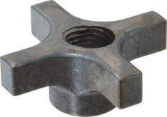Made in USA - 3" Diam, 3/4-10 Thread, 1-1/4" High, Cast Steel, Cadmium Plated, Quick Acting Hand Knob - 1-1/4" Hub Diam, 49/64" Quick Release Distance, 5/8" Hub Height, 5/8" Head Height - USA Tool & Supply