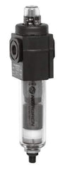Norgren - 3/8" Port Coalescing Filter - Polycarbonate Bowl, Automatic Drain, 150 Max psi, 0.01 Micron Rating, 1.98" Wide x 7-1/2" High - USA Tool & Supply