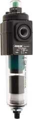 Norgren - 1/4" Port Coalescing Filter - Polycarbonate Bowl, Automatic Drain, 150 Max psi, 0.01 Micron Rating, 1.98" Wide x 7-1/2" High - USA Tool & Supply