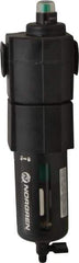 Norgren - 1/2" Port Coalescing Filter - Polycarbonate Bowl, Manual Drain, 150 Max psi, 0.01 Micron Rating, 3.15" Wide x 11.4" High - USA Tool & Supply