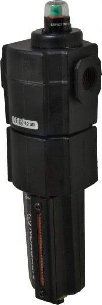 Norgren - 1/2" Port Coalescing Filter - Aluminum Bowl, Automatic Drain, 250 Max psi, 0.01 Micron Rating, 3.15" Wide x 11.4" High - USA Tool & Supply