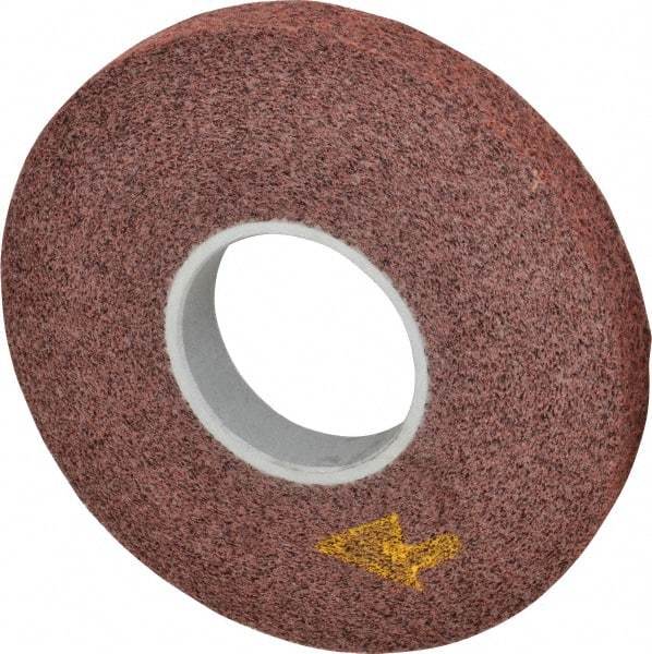 3M - 8" Diam, 1" Face Width, 3" Center Hole, Medium Grade, Aluminum Oxide Deburring Wheel - Convolute, Soft Density 4 Grade, 4,500 RPM - USA Tool & Supply