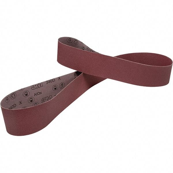 3M - 6" Wide x 108" OAL, 80 Grit, Aluminum Oxide Abrasive Belt - Aluminum Oxide, Coated, Cloth Backing, Series 340D - USA Tool & Supply