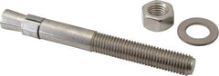 Red Head - 3/4" Diam, 3/4" Drill, 7" OAL, 3-3/16" Min Embedment Wedge Expansion Concrete Anchor - 304 Stainless Steel, Hex Nut Head, Hex Drive, 3-1/2" Thread Length - USA Tool & Supply