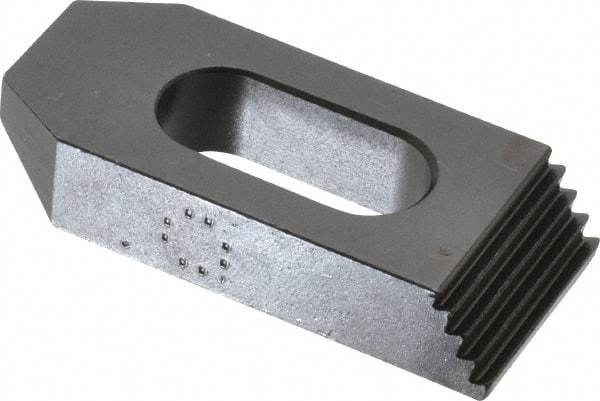 TE-CO - 1/2" Stud, Steel, Plain Strap Clamp - 11/16" Travel, 2-1/2" OAL x 1-1/8" Wide x 1/2" High, Black Oxide Finish, Tapered Nose - USA Tool & Supply