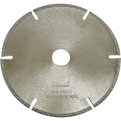 Dynabrade - 4-1/2" Diam, 3/8" Arbor Hole Diam, 6 Tooth Wet & Dry Cut Saw Blade - Diamond-Tipped, Standard Round Arbor - USA Tool & Supply