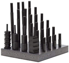 Gibraltar - 38 Piece, 5/8-11 Stud, 13/16" T Slot, T Nut & Stud Kit - 1-1/4" T-Slot Nut Width, 3, 4, 5, 6, 7, 8" Stud Lengths - USA Tool & Supply