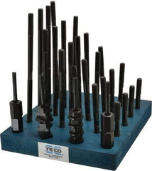 TE-CO - 38 Piece, 3/8-16 Stud, 7/16" T Slot, T Nut & Stud Kit - 11/16" T-Slot Nut Width, 3, 4, 5, 6, 7, 8" Stud Lengths - USA Tool & Supply