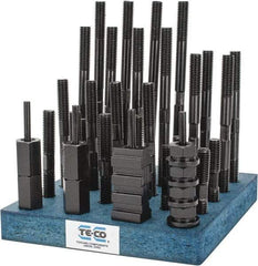 TE-CO - 38 Piece, 1/2-13 Stud, 9/16" T Slot, T Nut & Stud Kit - 7/8" T-Slot Nut Width, 3, 4, 5, 6, 7, 8" Stud Lengths - USA Tool & Supply