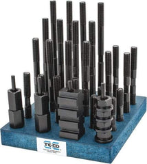 TE-CO - 38 Piece, 1/2-13 Stud, 11/16" T Slot, T Nut & Stud Kit - 1-1/8" T-Slot Nut Width, 3, 4, 5, 6, 7, 8" Stud Lengths - USA Tool & Supply