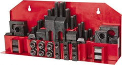 Value Collection - 52 Piece Fixturing Step Block & Clamp Set with 1" Step Block, 3/4" T-Slot, 5/8-11 Stud Thread - 1-1/4" Nut Width, 3, 4, 5, 6, 7 & 8" Stud Lengths - USA Tool & Supply