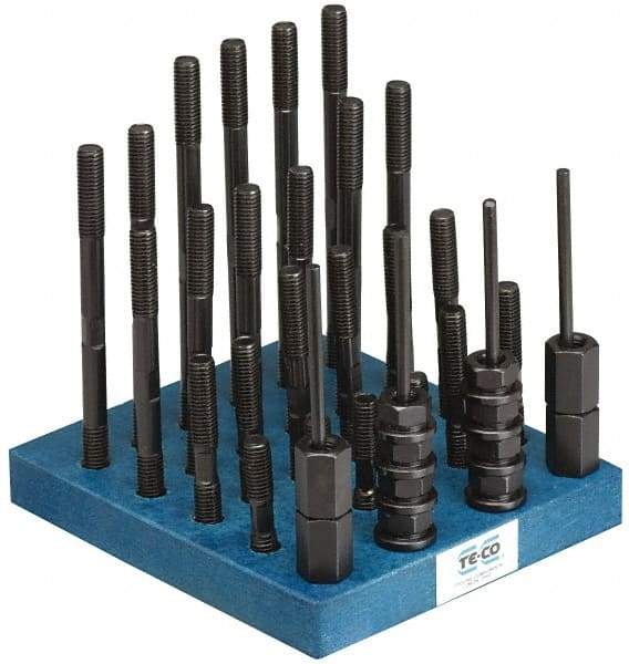 TE-CO - 41 Piece, 1/2-13 Stud, T Nut & Stud Kit - 3, 4, 5, 6, 7, 8" Stud Lengths - USA Tool & Supply