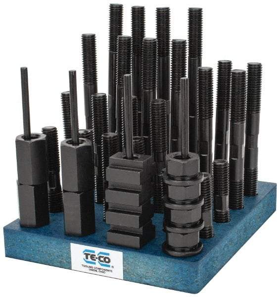 TE-CO - 41 Piece, 5/8-11 Stud, T Nut & Stud Kit - 3, 4, 5, 6, 7, 8" Stud Lengths - USA Tool & Supply