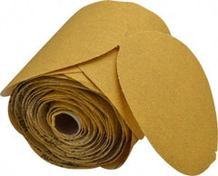 Norton - 6" Diam, 60 Grit Aluminum Oxide Adhesive PSA Disc - Coarse Grade, Gold, C Weighted Backing, Flexible - USA Tool & Supply