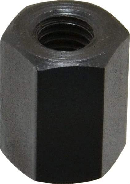 TE-CO - M8x1.25 Metric Coarse, 19mm OAL Steel Standard Coupling Nut - Black Oxide Coated, 14mm Width Across Flats - USA Tool & Supply