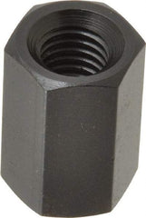 TE-CO - M10x1.50 Metric Coarse, 24mm OAL Steel Standard Coupling Nut - Black Oxide Coated, 16mm Width Across Flats - USA Tool & Supply