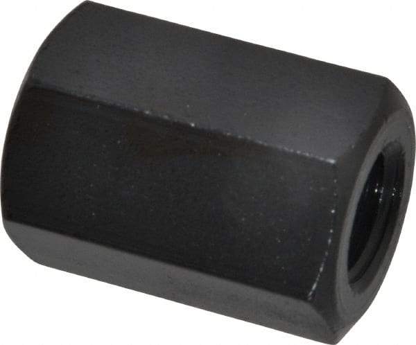 TE-CO - M16x2.00 Metric Coarse, 40mm OAL Steel Standard Coupling Nut - Black Oxide Coated, 27mm Width Across Flats - USA Tool & Supply