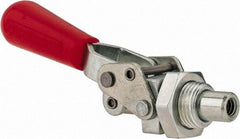 De-Sta-Co - 200 Lb Load Capacity, Mounting Plate Base, Carbon Steel, Standard Straight Line Action Clamp - 0.39" Plunger Diam, Straight Handle - USA Tool & Supply