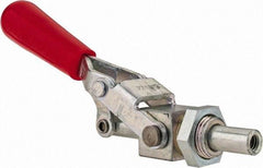 De-Sta-Co - 300 Lb Load Capacity, Mounting Plate Base, Carbon Steel, Standard Straight Line Action Clamp - 0.44" Plunger Diam, Straight Handle - USA Tool & Supply