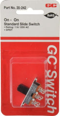 GC/Waldom - 0.50 at 125 VDC, 11 at 125 VAC, DPDT Solder Slide Switch - USA Tool & Supply