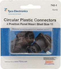 Tyco/Amp - Panel Mount Plug and Receptacle Kit - 11 to 4 AWG Compatible Wire Size - USA Tool & Supply